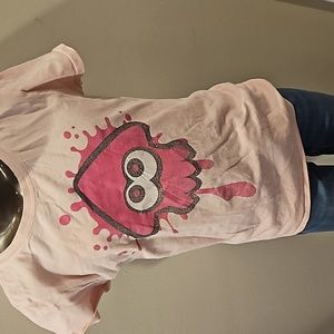 Nintendo Splatoon Pink Inkling Squid Splat  T-Shirt
